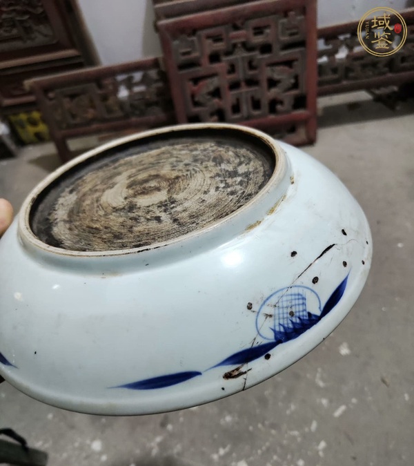古玩陶瓷福祿壽青花盤真品鑒賞圖
