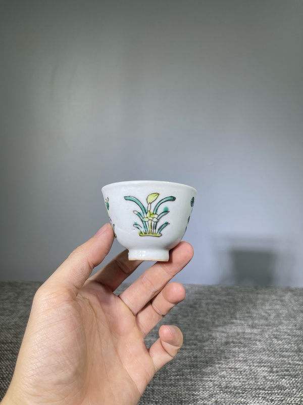 古玩陶瓷晚清.粉彩四君子‘梅蘭竹菊’圖仰鐘杯拍賣,當前價格0元
