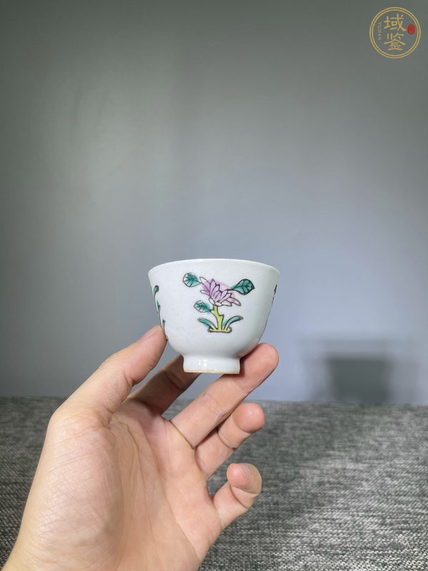 古玩陶瓷粉彩四君子圖仰鐘杯真品鑒賞圖