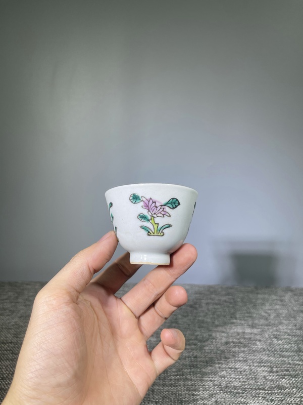 古玩陶瓷晚清.粉彩四君子‘梅蘭竹菊’圖仰鐘杯拍賣,當前價格0元