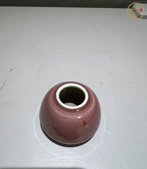 古玩陶瓷紅釉水盂真品鑒賞圖