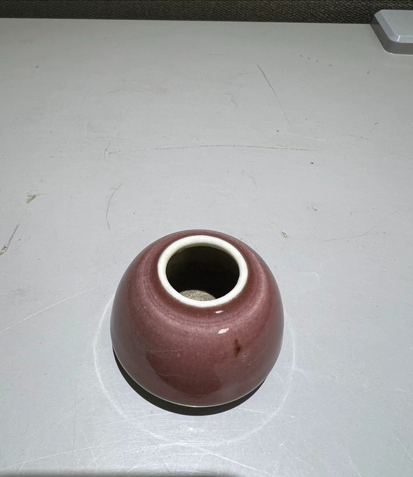 古玩陶瓷清中豇豆紅釉水盂拍賣(mài)，當(dāng)前價(jià)格9500元