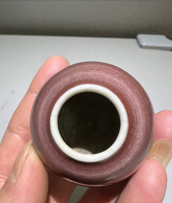 古玩陶瓷清中豇豆紅釉水盂拍賣(mài)，當(dāng)前價(jià)格9500元