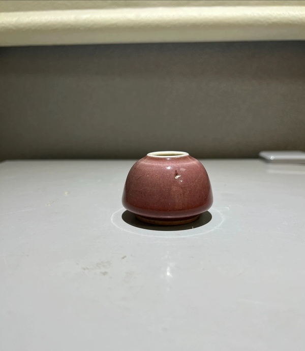 古玩陶瓷清中豇豆紅釉水盂拍賣(mài)，當(dāng)前價(jià)格9500元