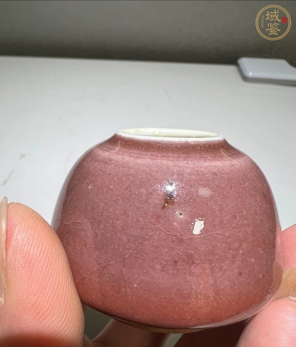 古玩陶瓷紅釉水盂真品鑒賞圖
