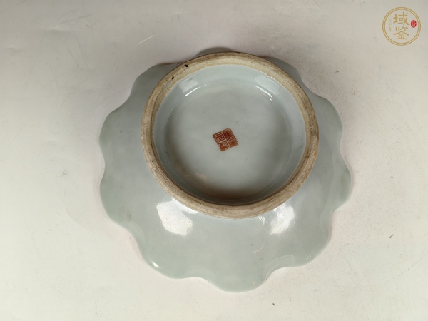 古玩陶瓷清晚馬慶云作淺降彩富貴平安花卉鳥(niǎo)紋花口供盤(pán)真品鑒賞圖