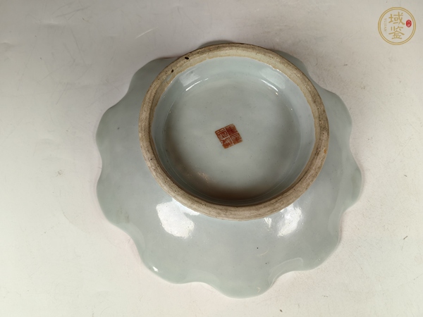 古玩陶瓷清晚馬慶云作淺降彩富貴平安花卉鳥(niǎo)紋花口供盤(pán)真品鑒賞圖