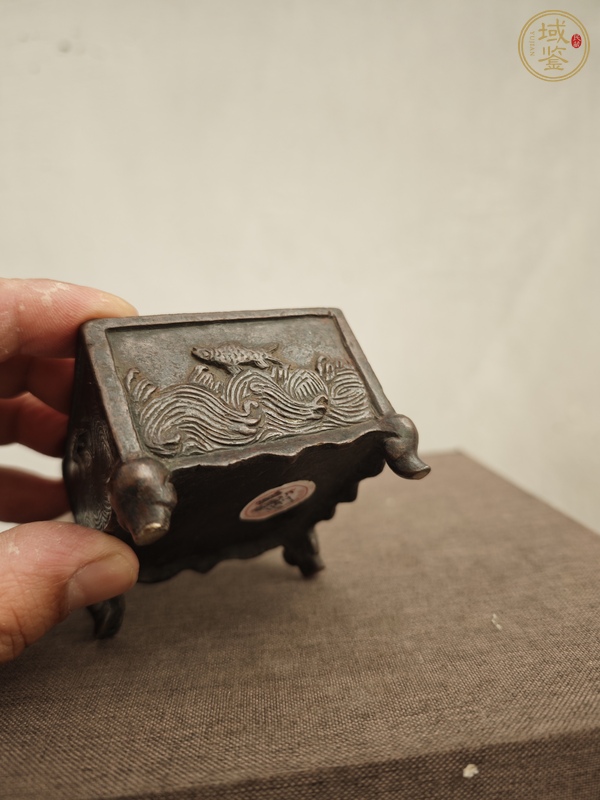 古玩銅器銅爐 宣德爐 明晚期四方琴爐真品鑒賞圖
