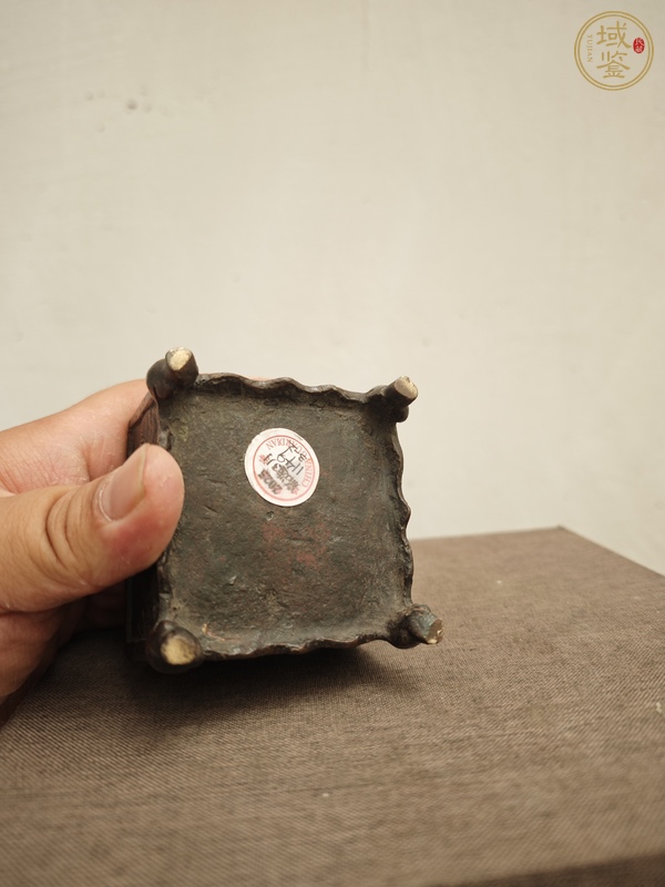 古玩銅器銅爐 宣德爐 明晚期四方琴爐真品鑒賞圖