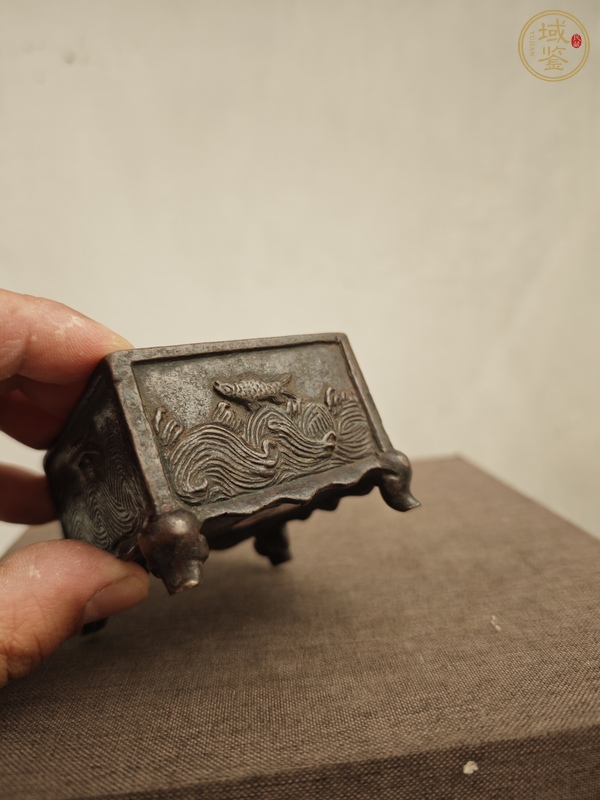 古玩銅器銅爐 宣德爐 明晚期四方琴爐真品鑒賞圖
