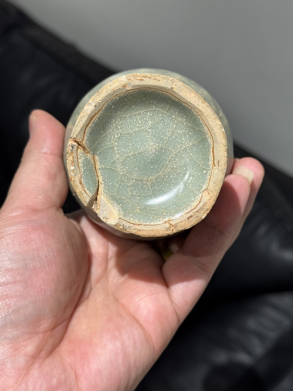 古玩陶瓷龍泉青瓷撇口瓶拍賣,當前價格12000元