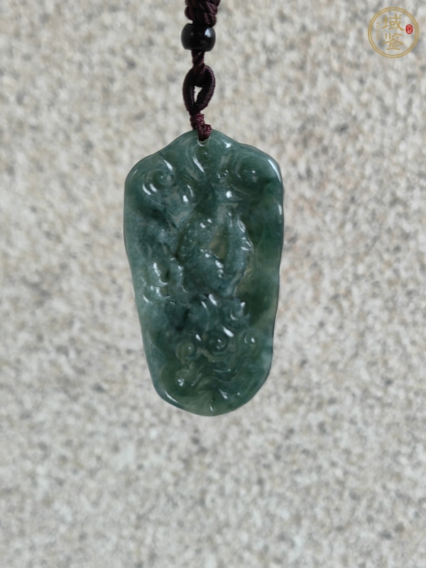 古玩玉器天然翡翠雕“龍牌”真品鑒賞圖