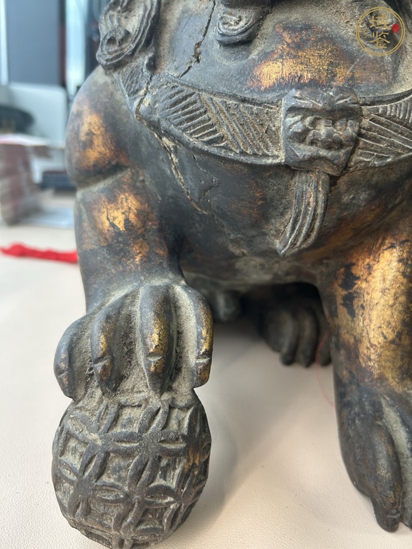 古玩雜項木獅子雕件真品鑒賞圖