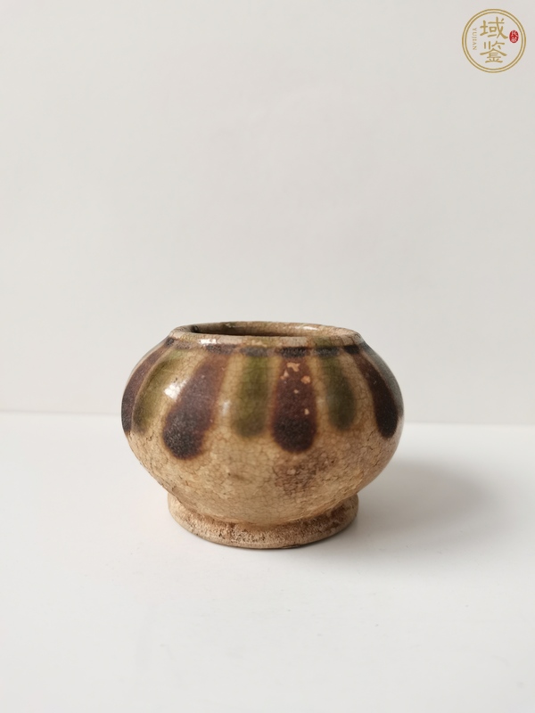 古玩陶瓷長(zhǎng)沙窯三彩水盂真品鑒賞圖