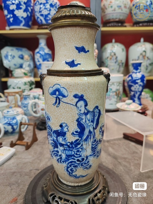 古玩哥釉青花瓶真品鑒賞圖