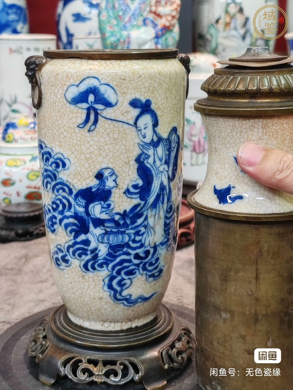 古玩陶瓷哥釉青花瓶真品鑒賞圖