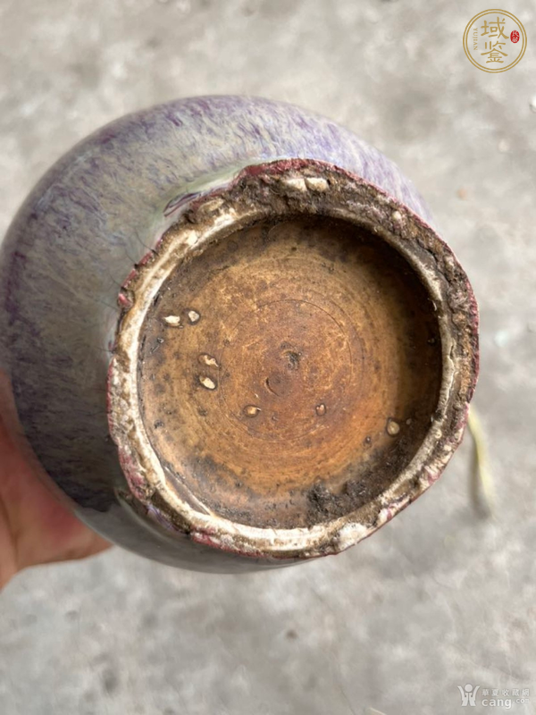 古玩陶瓷鈞紅窯變釉天球瓶真品鑒賞圖