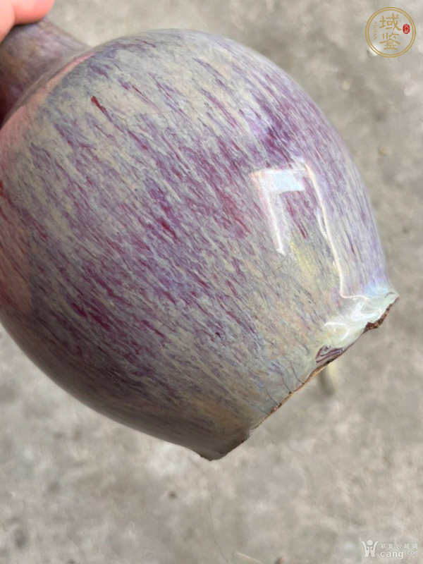古玩陶瓷鈞紅窯變釉天球瓶真品鑒賞圖