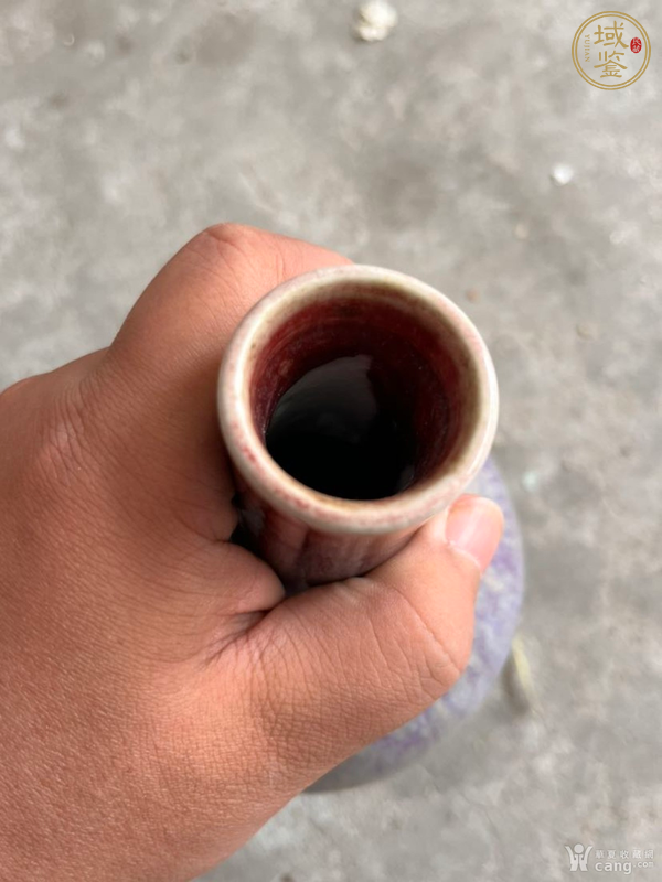 古玩陶瓷鈞紅窯變釉天球瓶真品鑒賞圖