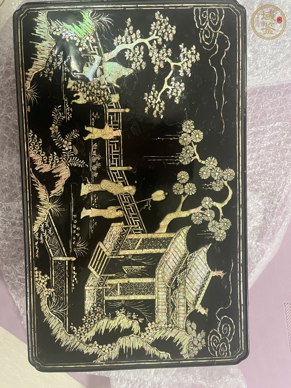 古玩大漆嵌螺鈿有托泥炕幾真品鑒賞圖