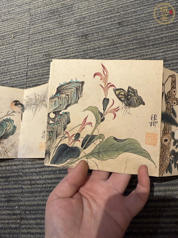 古玩謝稚柳款冊頁真品鑒賞圖