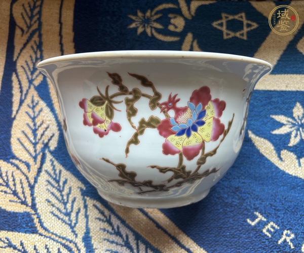 古玩陶瓷料彩花盆真品鑒賞圖