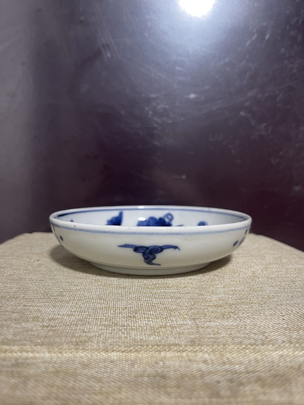 古玩陶瓷清，青花洞石花卉紋盤拍賣，當前價格1800元