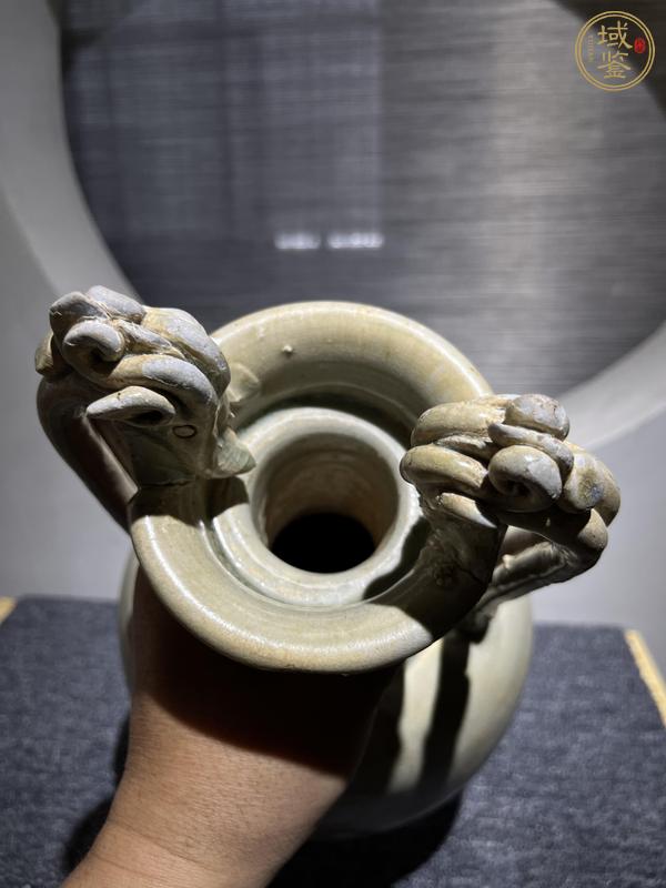 古玩陶瓷青釉雙龍瓶真品鑒賞圖