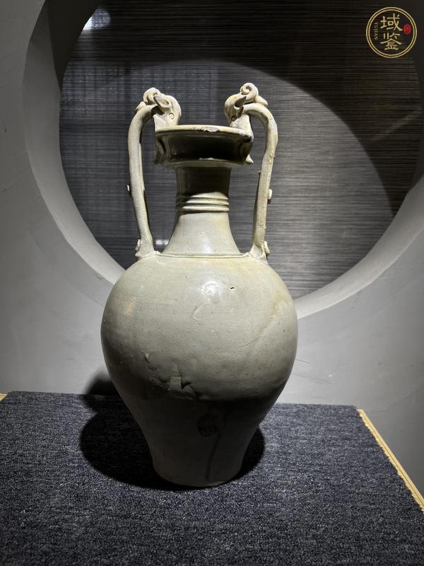 古玩陶瓷青釉雙龍瓶真品鑒賞圖