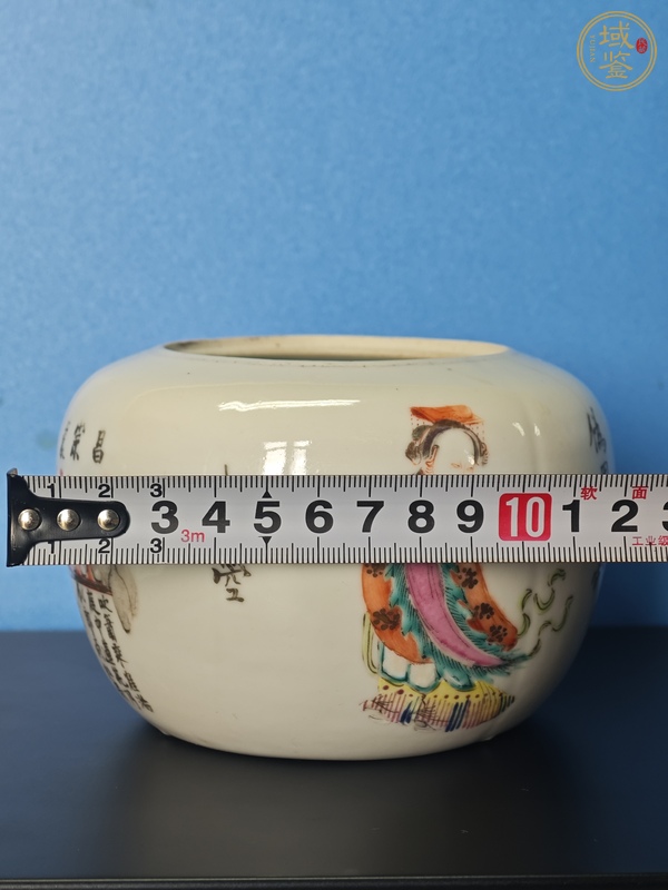 古玩陶瓷粉彩人物無雙普棋字罐真品鑒賞圖