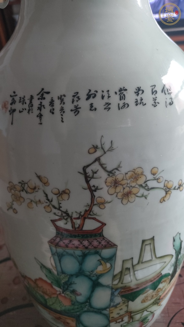 古玩陶瓷民國新粉彩人物大瓶真品鑒賞圖