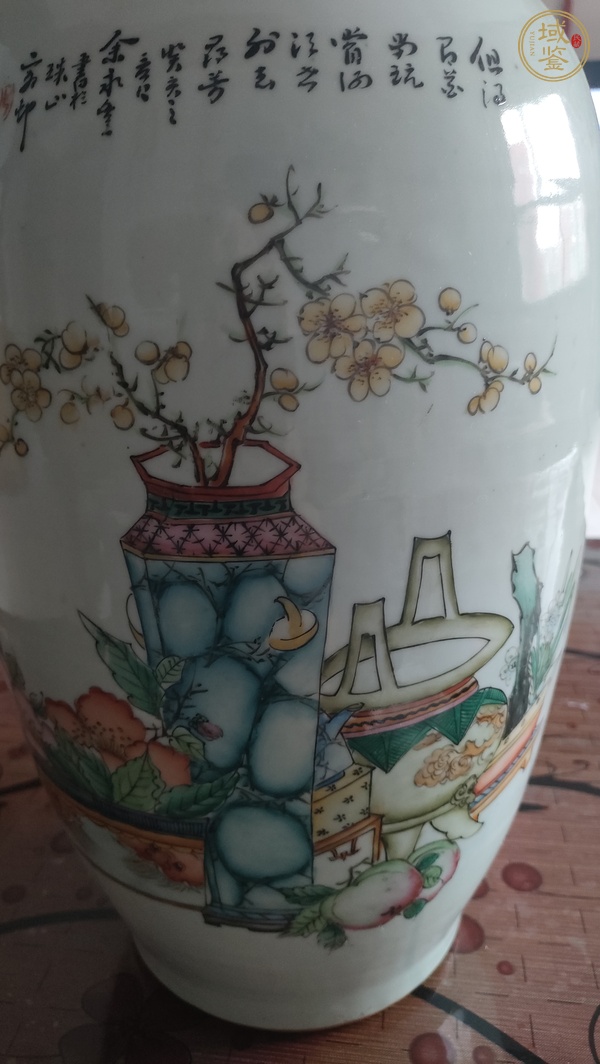 古玩陶瓷民國新粉彩人物大瓶真品鑒賞圖