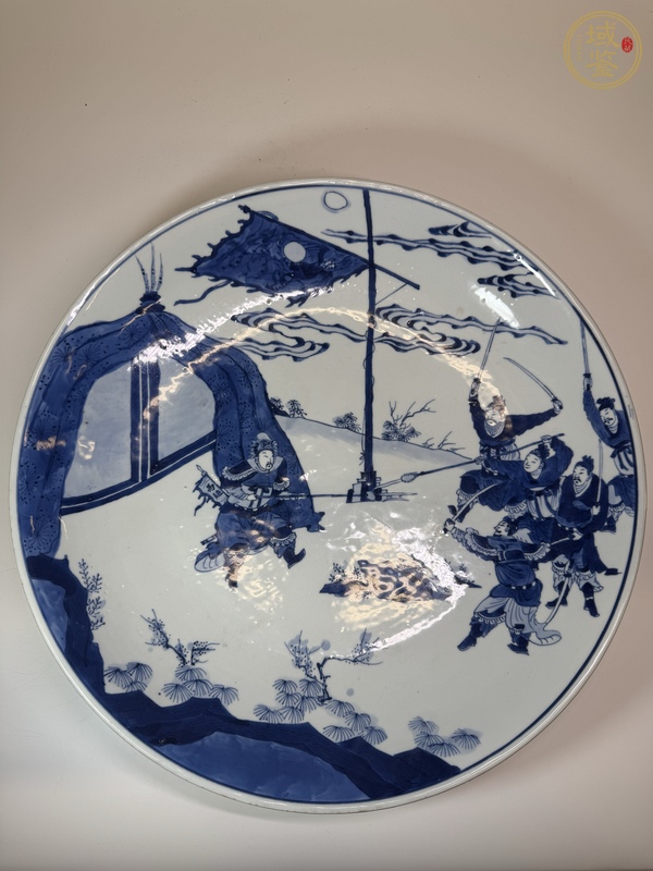 古玩陶瓷康熙刀馬人盤真品鑒賞圖
