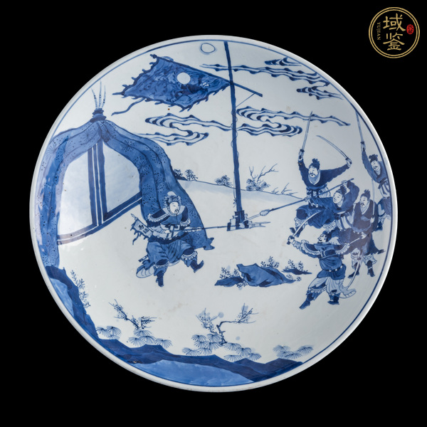 古玩陶瓷康熙刀馬人盤真品鑒賞圖
