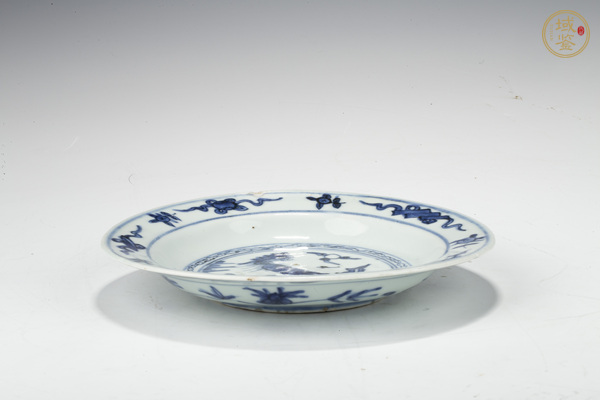 古玩陶瓷明萬(wàn)歷·青花丹鳳朝陽(yáng)紋折沿盤真品鑒賞圖