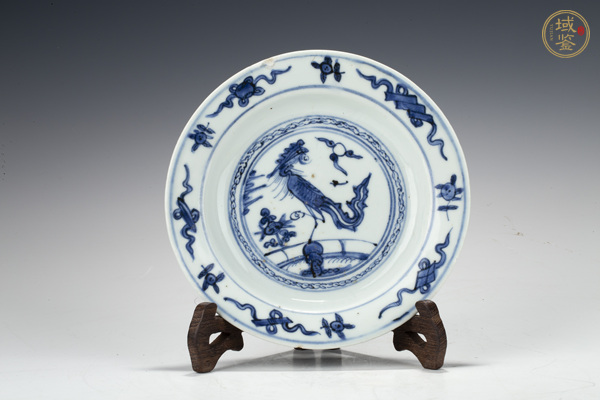 古玩明萬歷·青花丹鳳朝陽紋折沿盤真品鑒賞圖