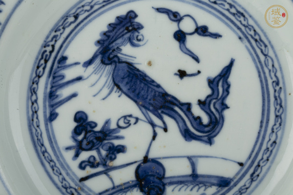 古玩陶瓷明萬(wàn)歷·青花丹鳳朝陽(yáng)紋折沿盤真品鑒賞圖