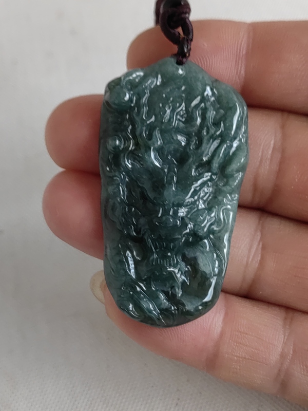 古玩玉器天然翡翠雕“龍牌”拍賣,當前價格298元
