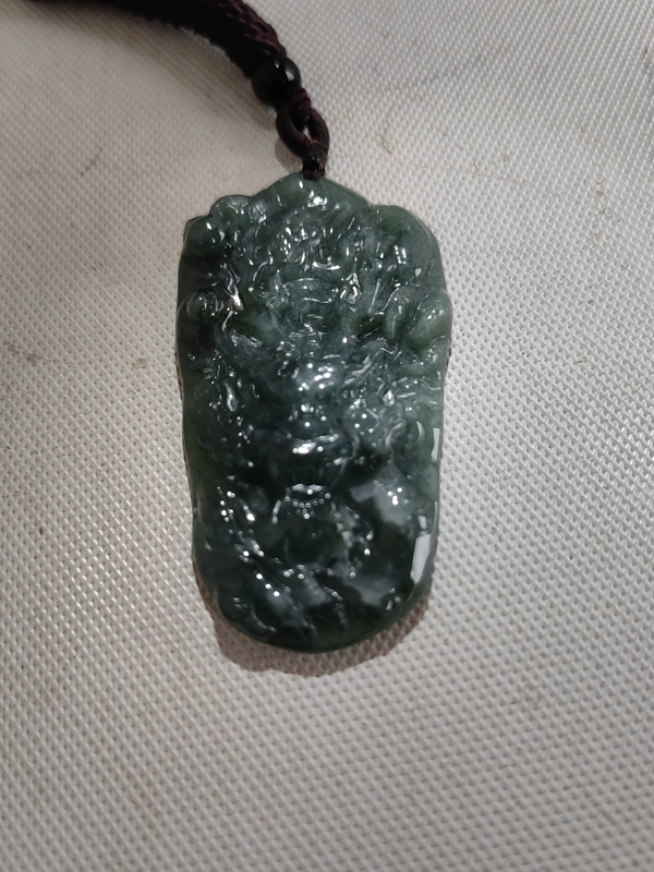 古玩玉器天然翡翠雕“龍牌”拍賣,當前價格298元