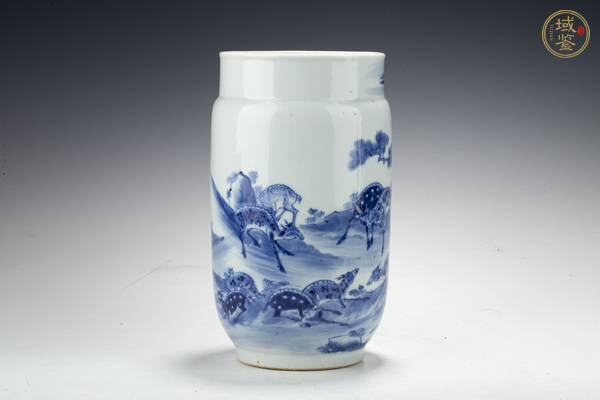 古玩晚清·青花松鹿圖壯罐真品鑒賞圖