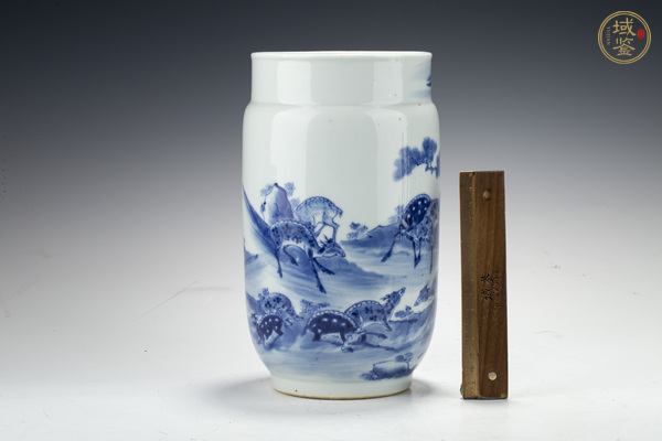 古玩陶瓷晚清·青花松鹿圖壯罐真品鑒賞圖