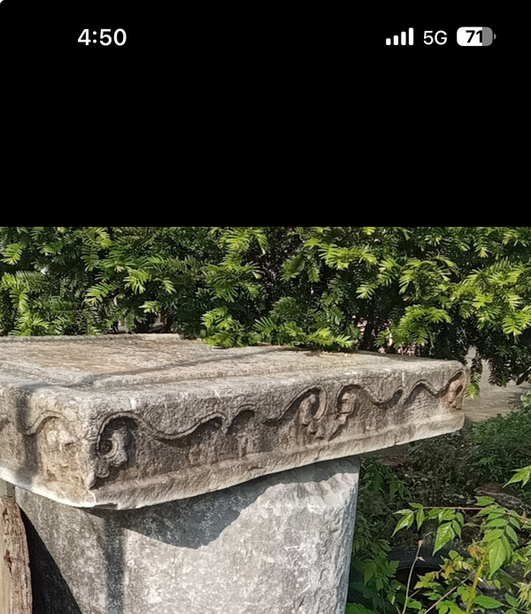 古玩雜項(xiàng)明.漢白玉大茶桌拍賣(mài)，當(dāng)前價(jià)格25000元