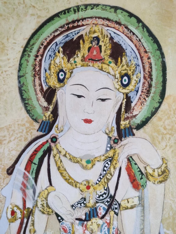 古玩字畫著名畫家 中國(guó)敦煌佛學(xué)書畫院副院長(zhǎng) 黃有為先生（黃河）南無(wú)觀世音菩薩造像 原裱立軸拍賣，當(dāng)前價(jià)格6888元