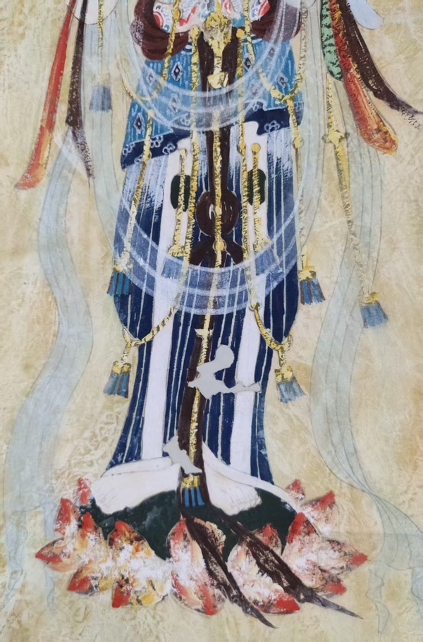 古玩字畫著名畫家 中國(guó)敦煌佛學(xué)書畫院副院長(zhǎng) 黃有為先生（黃河）南無(wú)觀世音菩薩造像 原裱立軸拍賣，當(dāng)前價(jià)格6888元