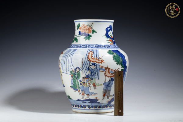 古玩陶瓷清光緒·青花五彩三國(guó)轅門射戟故事圖尊真品鑒賞圖
