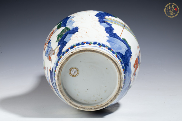 古玩陶瓷清光緒·青花五彩三國(guó)轅門射戟故事圖尊真品鑒賞圖