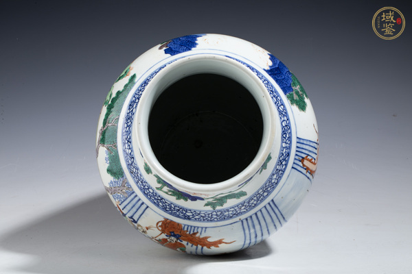 古玩陶瓷清光緒·青花五彩三國(guó)轅門射戟故事圖尊真品鑒賞圖