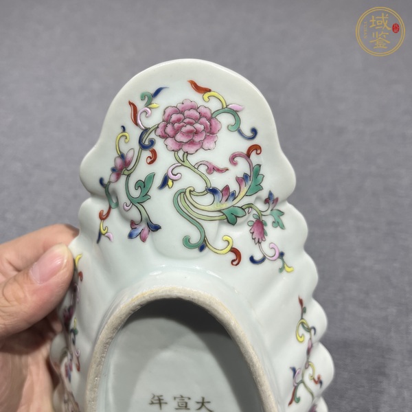 古玩陶瓷清宣統(tǒng) 青花龍紋貝殼盤真品鑒賞圖