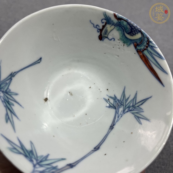 古玩陶瓷斗彩竹鳳紋斗笠碗真品鑒賞圖