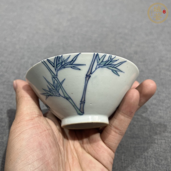 古玩陶瓷斗彩竹鳳紋斗笠碗真品鑒賞圖